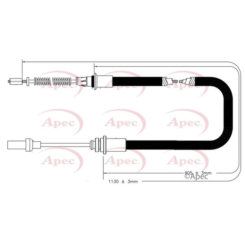 Apec Handbrake Cable Left Rear CAB1836
