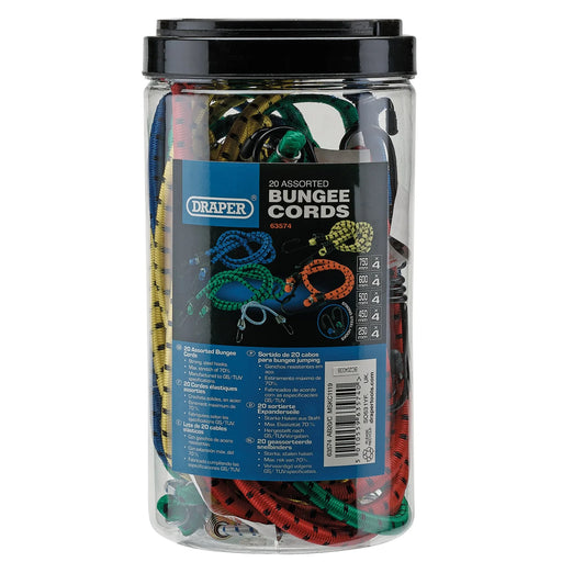 Draper Assorted Bungee Cords Pack of 20