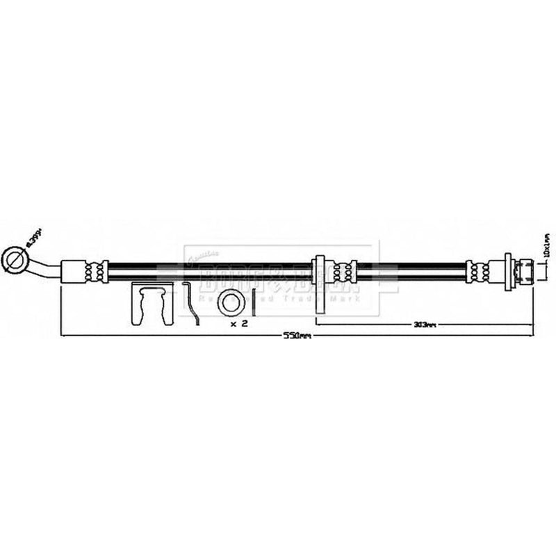 Borg & Beck Brake Hydraulic Hose Line Front Right BBH8230