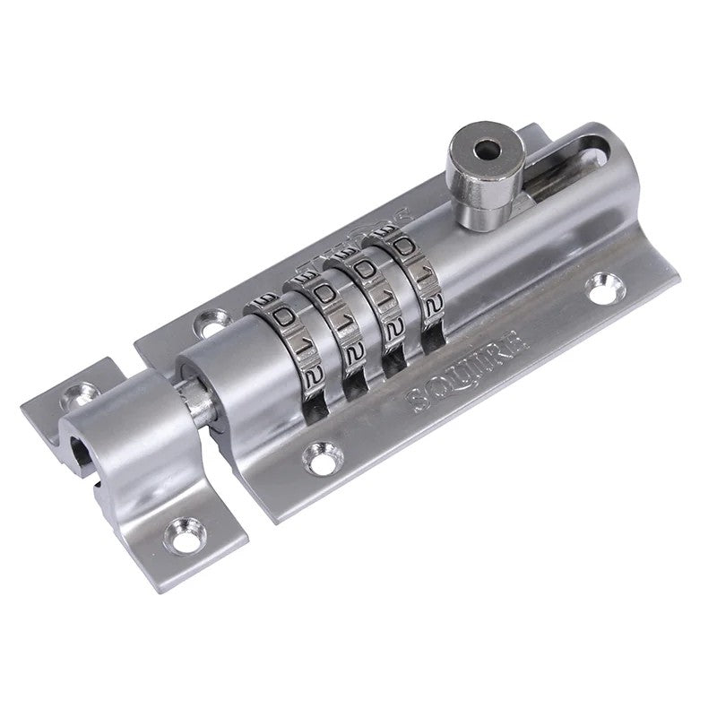 Squire CombiBolt 4 Re-Codable Locking Bolt Chrome 120mm - COMBI4CH