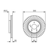 Bosch 2 x Vented Front Brake Discs 0 986 479 787