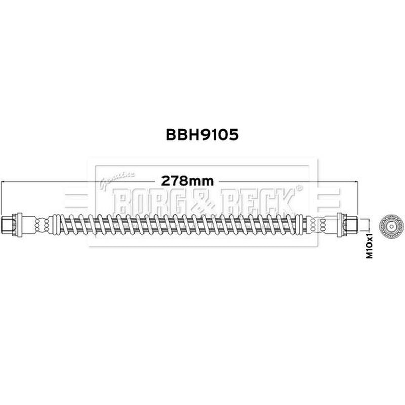 Borg & Beck Brake Hydraulic Hose Line Rear Left BBH9105