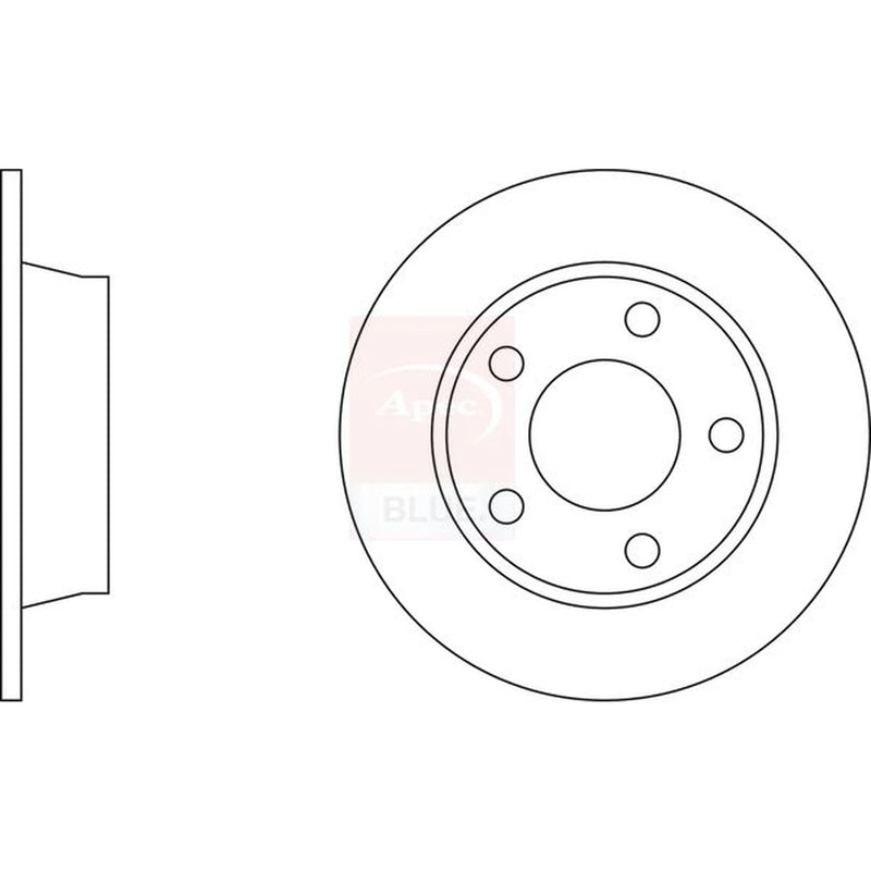 Apec 2 x Solid Rear Brake Discs SDK6866
