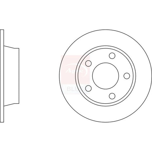 Apec 2 x Solid Rear Brake Discs SDK6866
