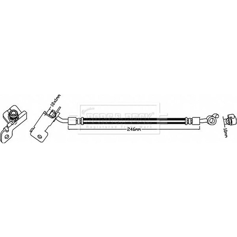 Borg & Beck Brake Hydraulic Hose Line Rear Right BBH8295