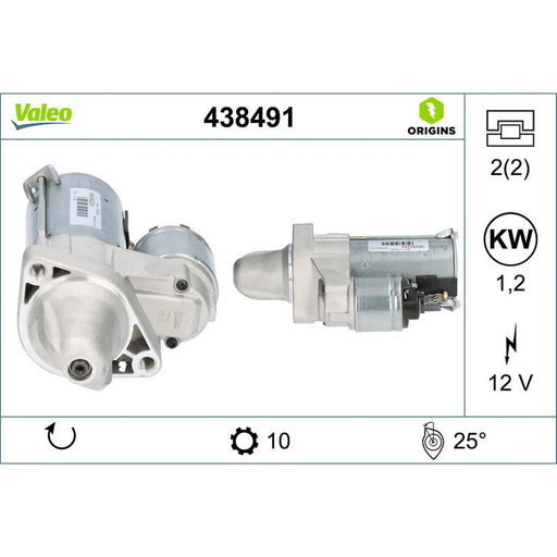 Valeo Starter Motor 12V 1.2kW 10 Teeth 438491