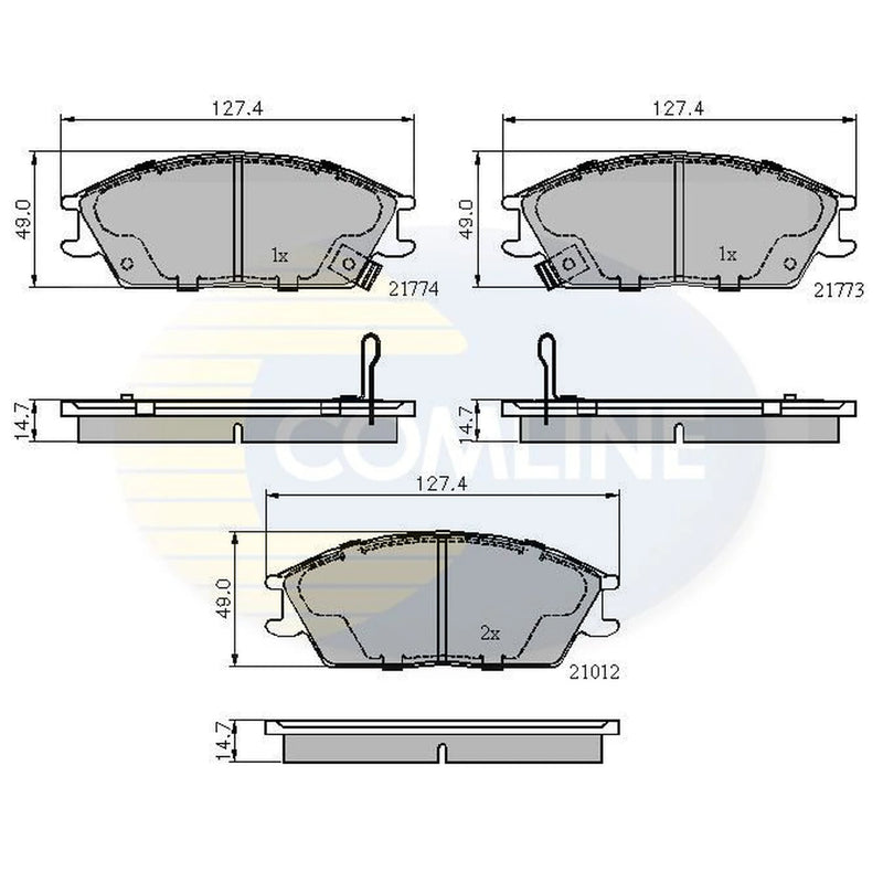 Comline 4 x Front Brake Pad Set CBP3253