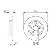 Bosch 2 x Solid Rear Brake Discs 0 986 479 766