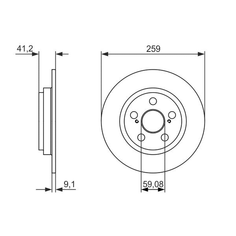 Bosch 2 x Solid Rear Brake Discs 0 986 479 766