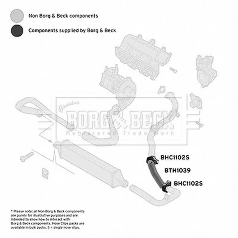 Borg & Beck Intercooler Turbo Charge Air Hose Lower BTH1039