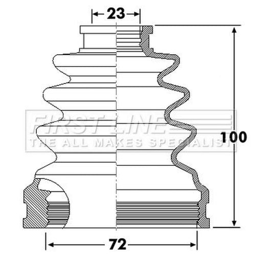First Line Drive Shaft Bellow Kit Front Left FCB6298
