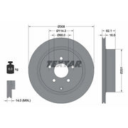 Textar 2 x Vented Rear Brake Discs 92149303