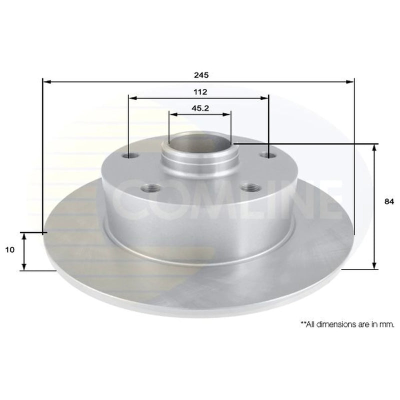 Comline 2 x Solid Rear Brake Discs ADC3006