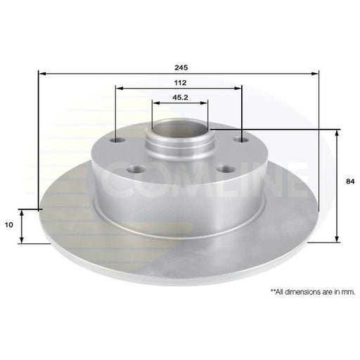 Comline 2 x Solid Rear Brake Discs ADC3006