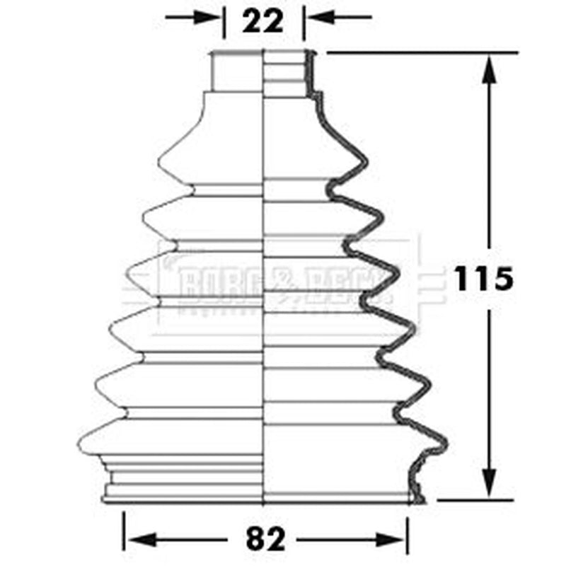 Borg & Beck Drive Shaft Bellow Kit Front Left Thermoplast BCB2381
