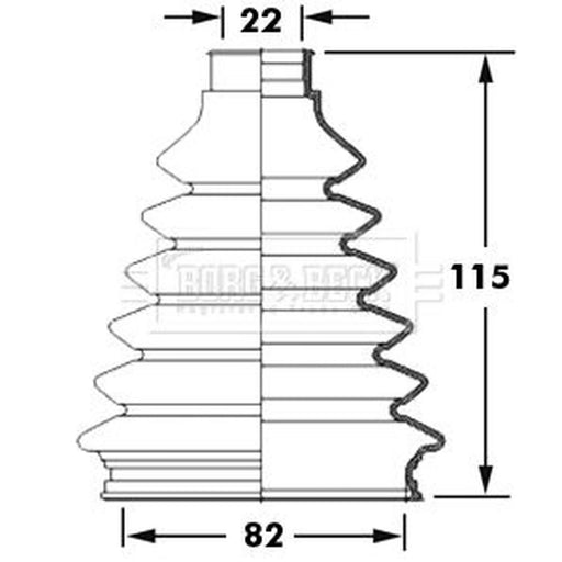 Borg & Beck Drive Shaft Bellow Kit Front Left Thermoplast BCB2381
