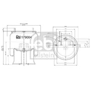 Febi Air Suspension Bellow 258mm 179004