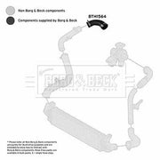 Borg & Beck Intercooler Turbo Charge Air Hose BTH1564