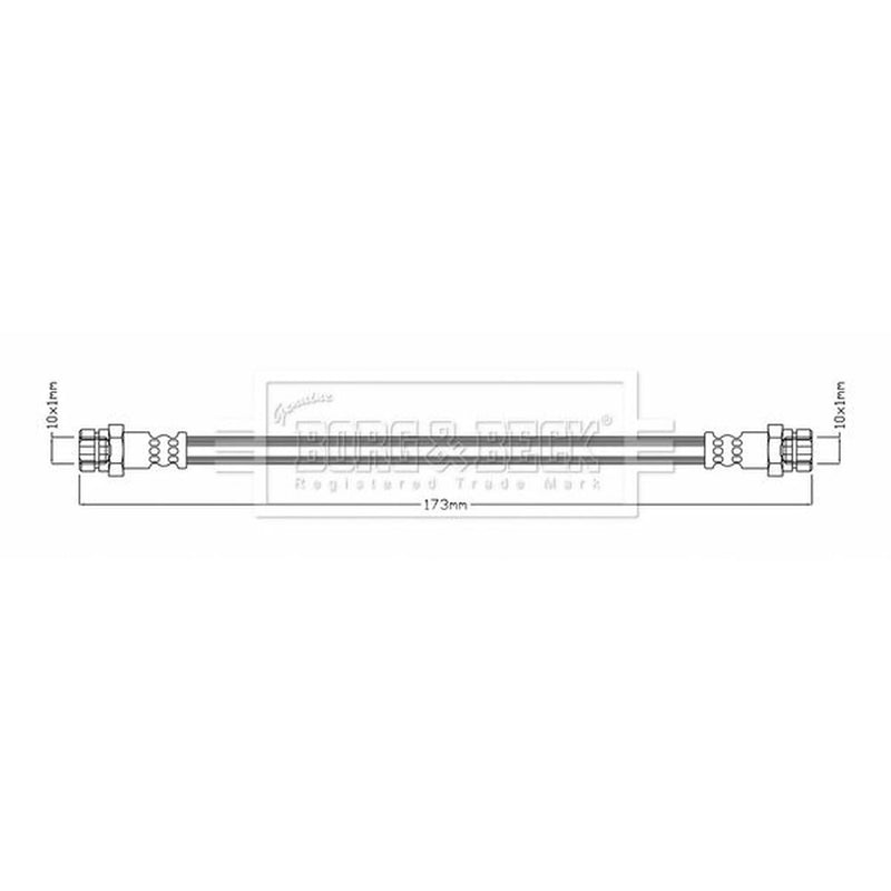 Borg & Beck Brake Hydraulic Hose Line Rear Left BBH7958