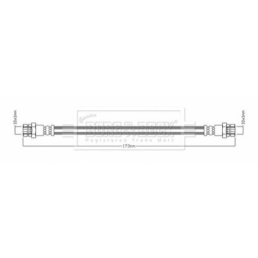 Borg & Beck Brake Hydraulic Hose Line Rear Left BBH7958