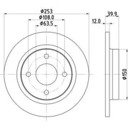Mintex 2 x Solid Rear Brake Discs MDC2812C