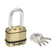 Master Lock Excell™ Brass Finish 45mm Padlock 4-Pin - 38mm Shackle - M1BEURDLF