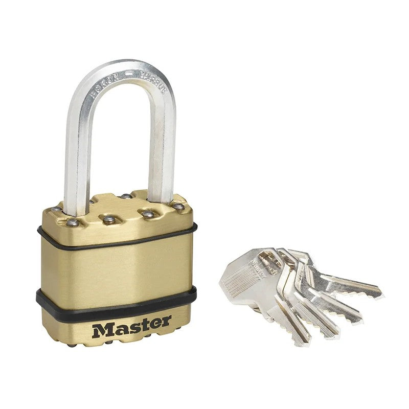 Master Lock Excell™ Brass Finish 45mm Padlock 4-Pin - 38mm Shackle - M1BEURDLF