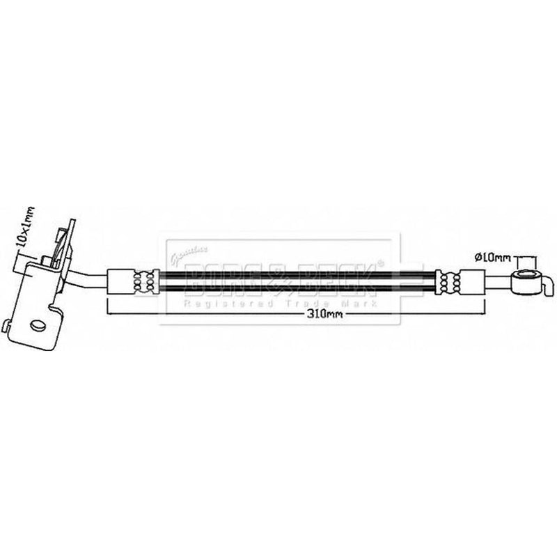 Borg & Beck Brake Hydraulic Hose Line Rear Right BBH8289