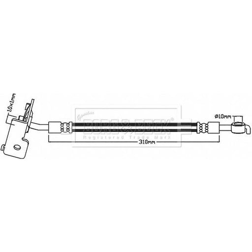 Borg & Beck Brake Hydraulic Hose Line Rear Right BBH8289