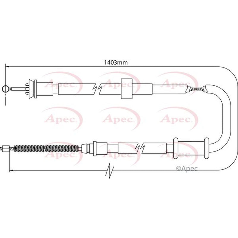Apec Handbrake Cable Left Rear CAB1116
