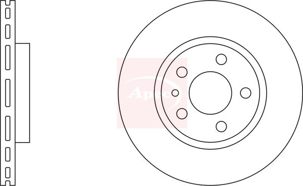 Apec 2 x Brake Disc Set Vented