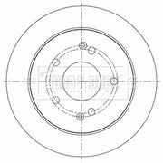 Borg & Beck 2 x Solid Rear Brake Discs BBD5452