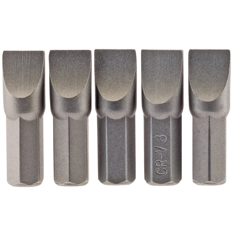 Draper Plain Slot Insert Bit, 1/4" Hex, 25mm Long (Pack of 5)