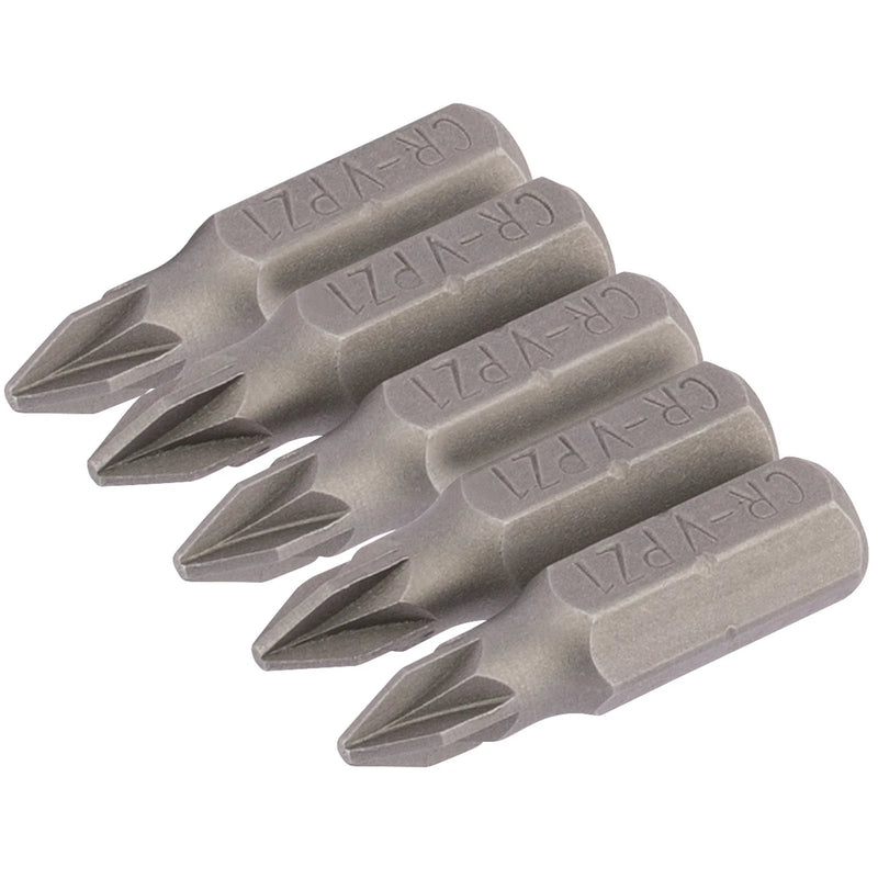 Draper PZ Type Insert Bit No.1 x 25mm 1/4" Hex (Pack of 5)