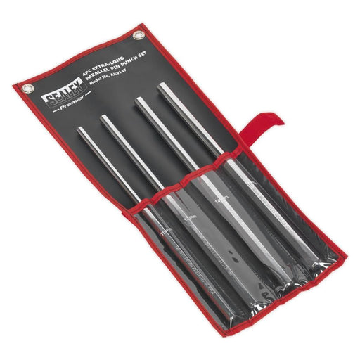 Sealey Parallel Pin Punch Set 4pc Extra-Long AK9147 Sealey  - Town Parts