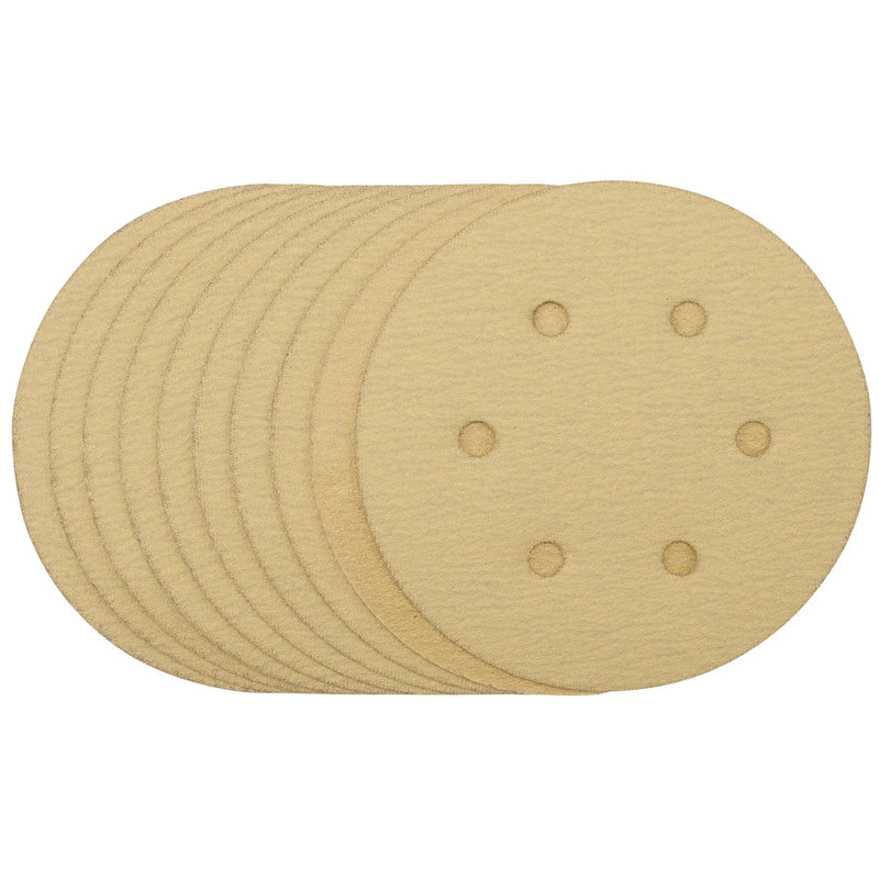Draper Gold Sanding Discs 150mm 120 Grit Pack of 10