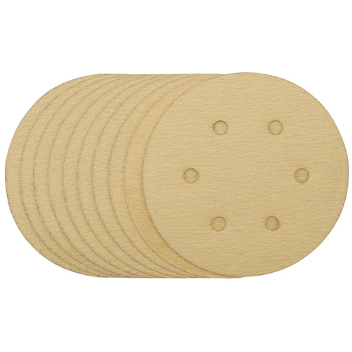Draper Gold Sanding Discs 150mm 120 Grit Pack of 10
