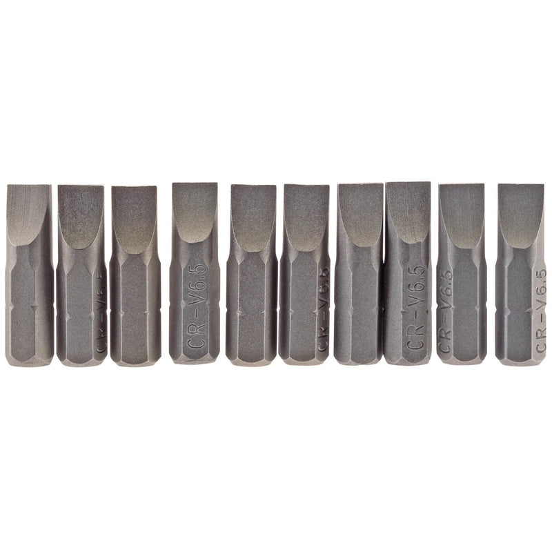Draper Plain Slot Insert Bit, 1/4" Hex, 25mm Long (Pack of 10)
