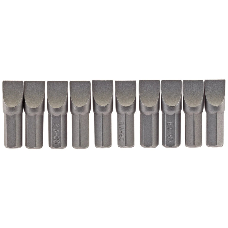 Draper Plain Slot Insert Bit, 1/4" Hex, 25mm Long (Pack of 10)