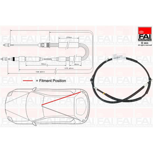 FAI Handbrake Cable Right Rear FBC0017