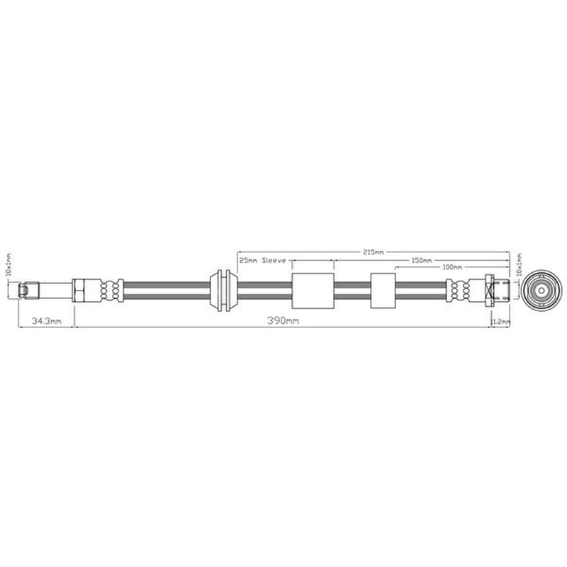 Abtex Brake Hydraulic Hose Line Front ABH1240
