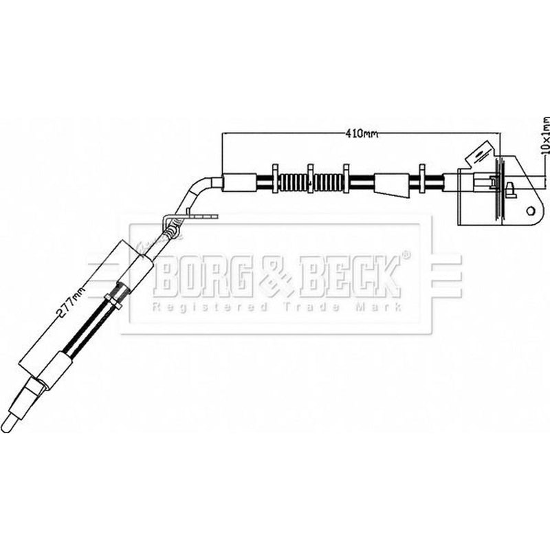 Borg & Beck Brake Hydraulic Hose Line Front Right BBH8210