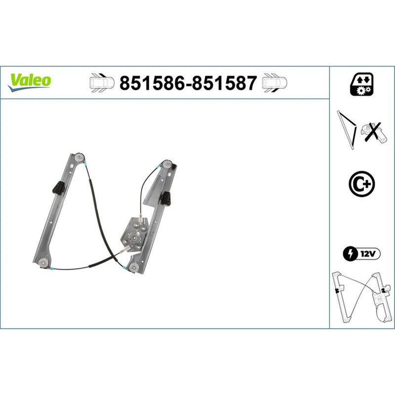Valeo Electric Window Regulator Lifter Left Front 851586