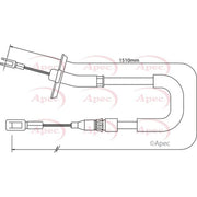 Apec Handbrake Cable Left Rear CAB1284