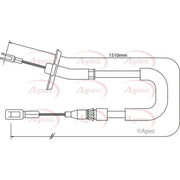 Apec Handbrake Cable Left Rear CAB1284