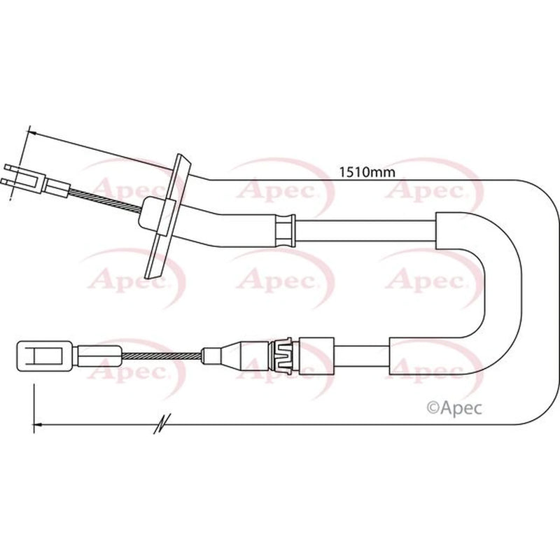Apec Handbrake Cable Left Rear CAB1284