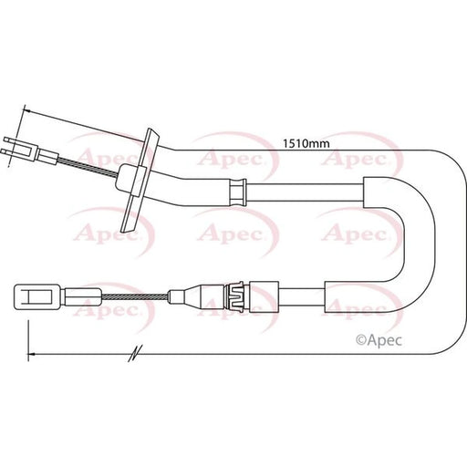 Apec Handbrake Cable Left Rear CAB1284