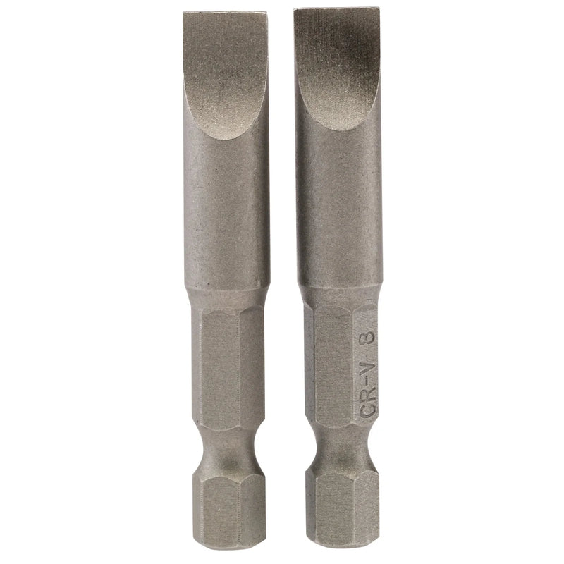 Draper Plain Slot Insert Bit, 1/4" Hex, 50mm Long - Pack of 2