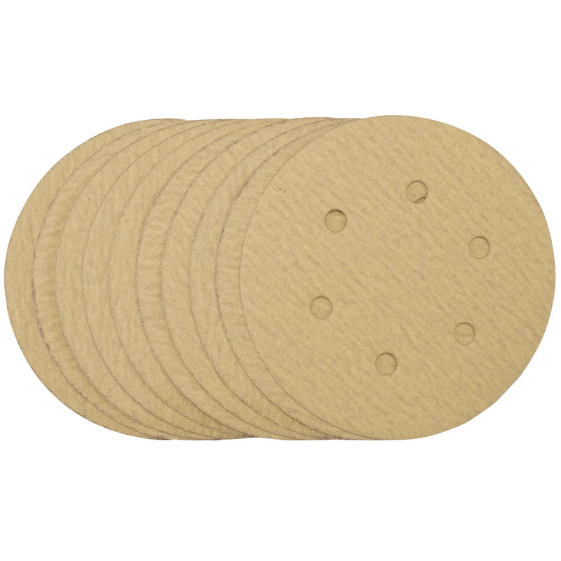 Draper Sanding Discs 150mm 180 Grit with Dust Extraction Holes (Pack of 10)