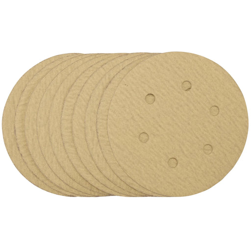Draper Sanding Discs 150mm 180 Grit with Dust Extraction Holes (Pack of 10)